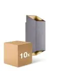 Multipack 10x Nordlux Nico Wandlamp Aluminium Antraciet Up & Down | IP54 - Geschikt voor 2x GU10