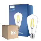 Multipack 6x Philips MASTER Value LED Lamp E27 Edison Filament Helder 5.9W 806lm - 927 Zeer Warm Wit | Beste Kleurweergave - Vervangt 60W