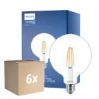Multipack 6x Philips MASTER Value LED Globe E27 120mm Filament Helder 5.9W 806lm - 927 Zeer Warm Wit | Beste Kleurweergave - Vervangt 60W
