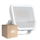 Multipack 4x Ledvance LED Floodlight Aluminium Wit 41W 5500lm 100D - 830 Warm Wit | IP66 - Symmetrisch