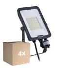 Multipack 4x Philips LED Floodlight Ledinaire BVP167 50W 6000lm 110D - 830-840-865 CCT | IP65 - Bewegings- en Lichtsensor - Symmetrisch
