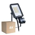 Multipack 4x Philips LED Floodlight Ledinaire BVP167 20W 2400lm 110D - 830-840-865 CCT | IP65 - Bewegings- en Lichtsensor - Symmetrisch