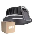 Multipack 10x Ledvance LED Spot Air Fix Aluminium Zwart 6W 480lm 36D - 927 Zeer Warm Wit | Zaagmaat 68mm - IP65 - Beste Kleurweergave - Dimbaar