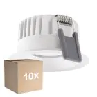 Multipack 10x Ledvance LED Spot Fix Aluminium Wit 8W 680lm 36D - 930 Warm Wit | Zaagmaat 68mm - IP44 - Beste Kleurweergave - Dimbaar