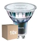 Multipack 10x Philips MASTER LED Spot ExpertColor GU10 PAR16 5.5W 400lm 25D - 940 Koel Wit | Beste Kleurweergave - Dimbaar - Vervangt 50W