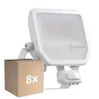 Multipack 8x Ledvance LED Floodlight Aluminium Wit 41W 5500lm 100D - 830 Warm Wit | IP65 - Bewegings- En Lichtsensor - Symmetrisch