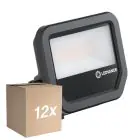 Multipack 12x Ledvance LED Floodlight Aluminium Zwart 17W 2400lm 100D - 865 Daglicht | IP66 - Symmetrisch