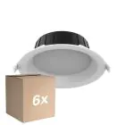 Multipack 6x Noxion LED Downlight Hera Medium Inbouw Wit 9W 900lm 80D - 827-830-840 CCT | 146mm - Zaagmaat 120mm