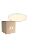 Multipack 3x Nordlux LED Plafondlamp Oja 24 Wit 11W 1250lm - 827 Zeer Warm Wit