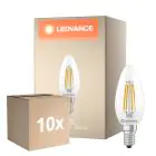Multipack 10x Ledvance Classic LED E14 Kaars Filament Helder 3.4W 470lm - 827 Zeer Warm Wit | Vervangt 40W
